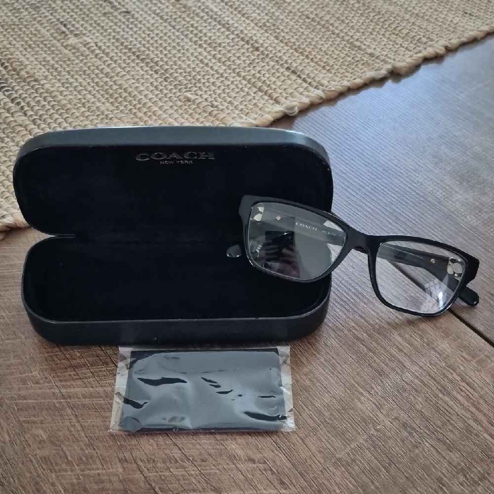 Coach Womens Glasses Model # 6154 - 5002 Black. W/ Case And Cleaning Cloth